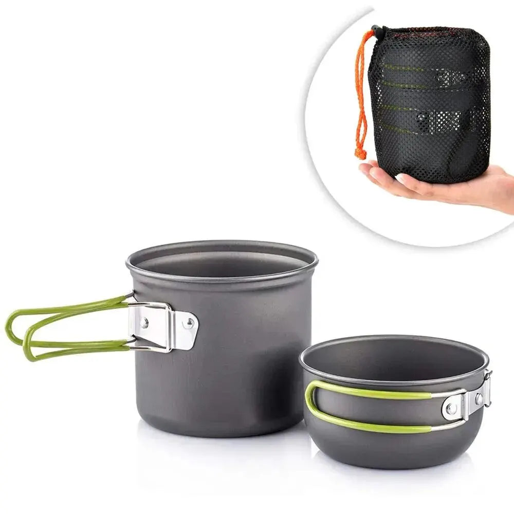 M05 - Camping Cookware Mess Kit Ultralight Camping Pot Set Outdoor