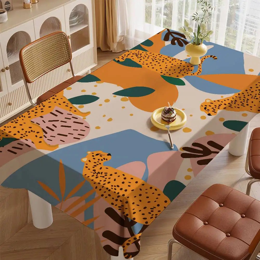 TESS14 - Tovaglia rettangolare con motivo astratto artistico