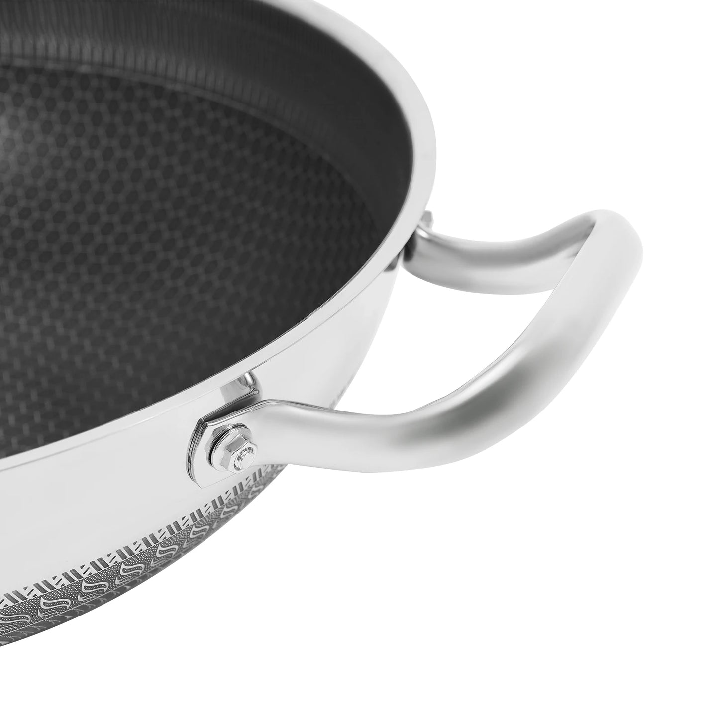 COTS - Padella in acciaio inox da 33,5*9,4 cm con coperchio antiaderente