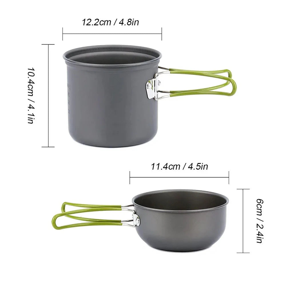 M05 - Camping Cookware Mess Kit Ultralight Camping Pot Set Outdoor