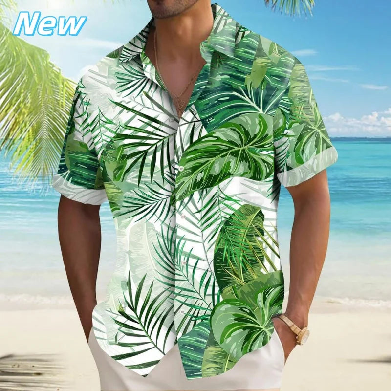 HAWAIA04 - Camicia Aloha da spiaggia con stampa 3D