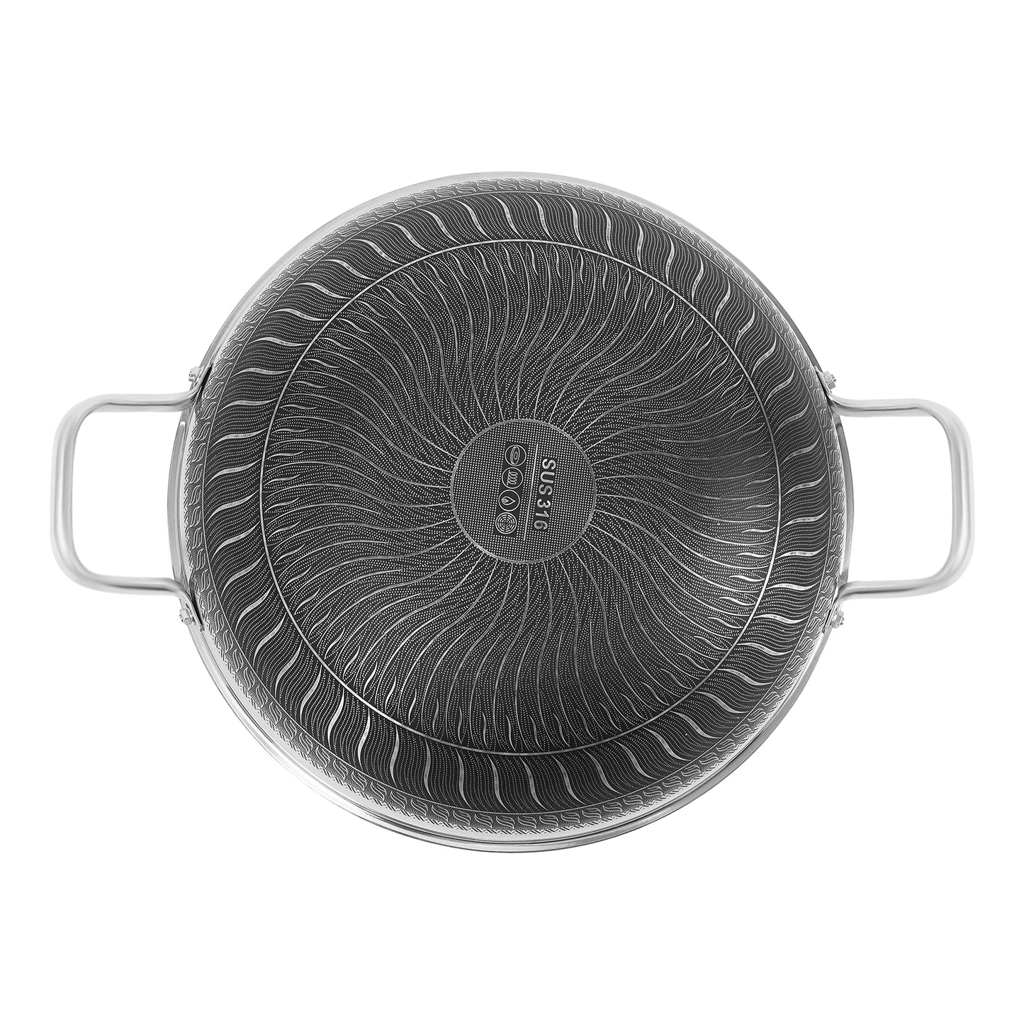 COTS - Padella in acciaio inox da 33,5*9,4 cm con coperchio antiaderente
