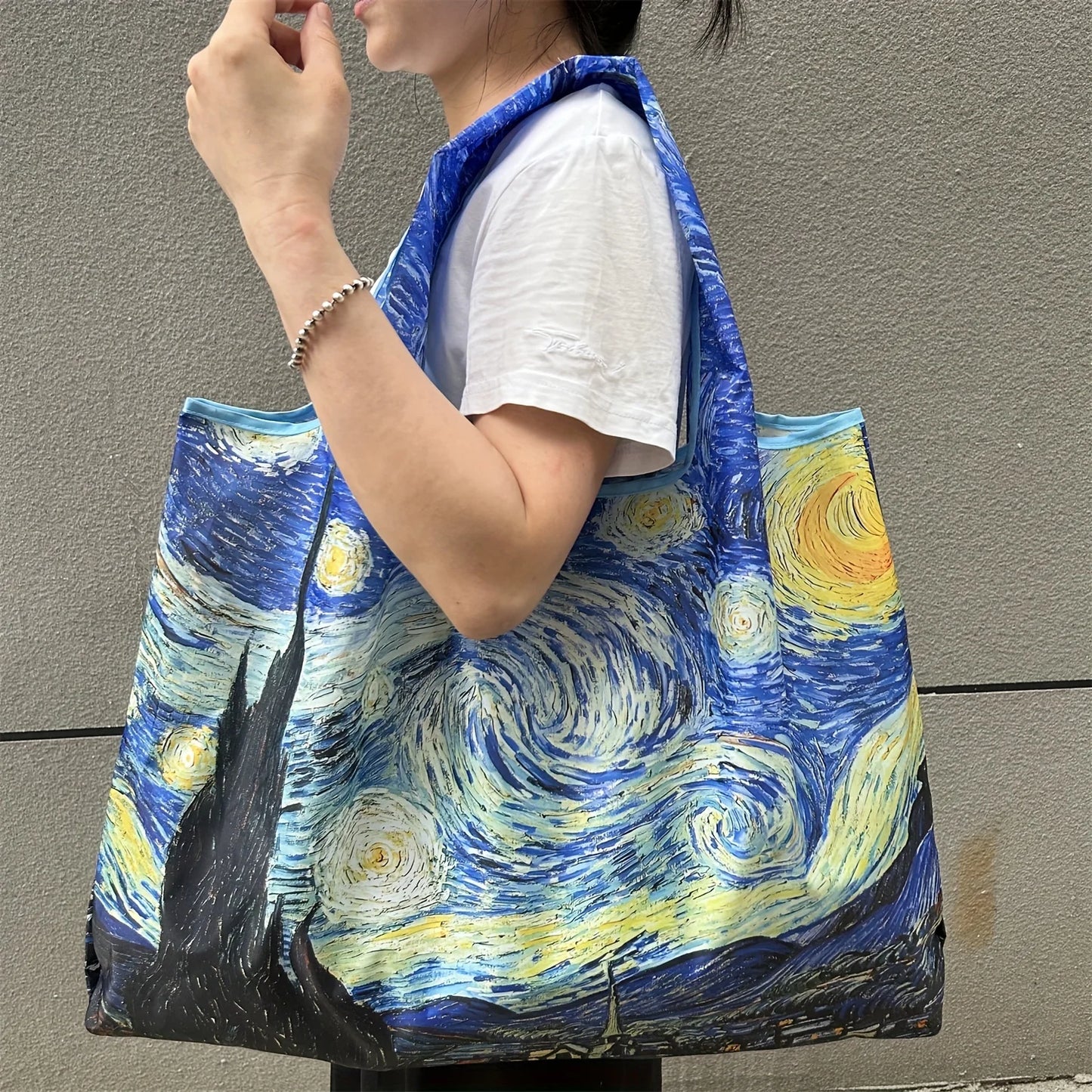 SHOP09 - Borsa della spesa portatile di grande capacità arte