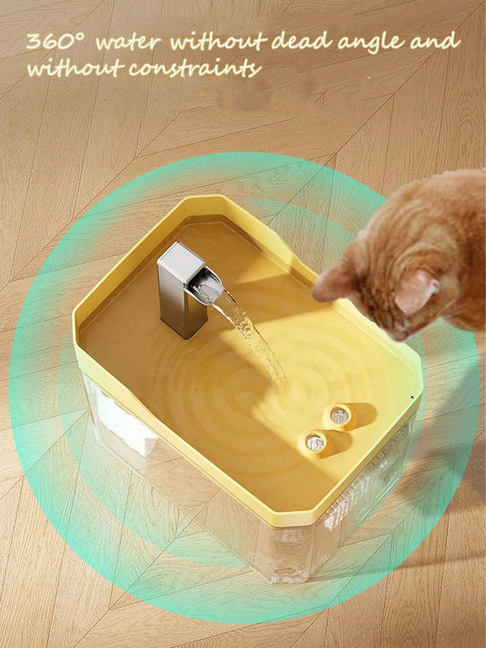 P03 - Cat Water Fountain Auto Filter Transparent Cat Drinker USB
