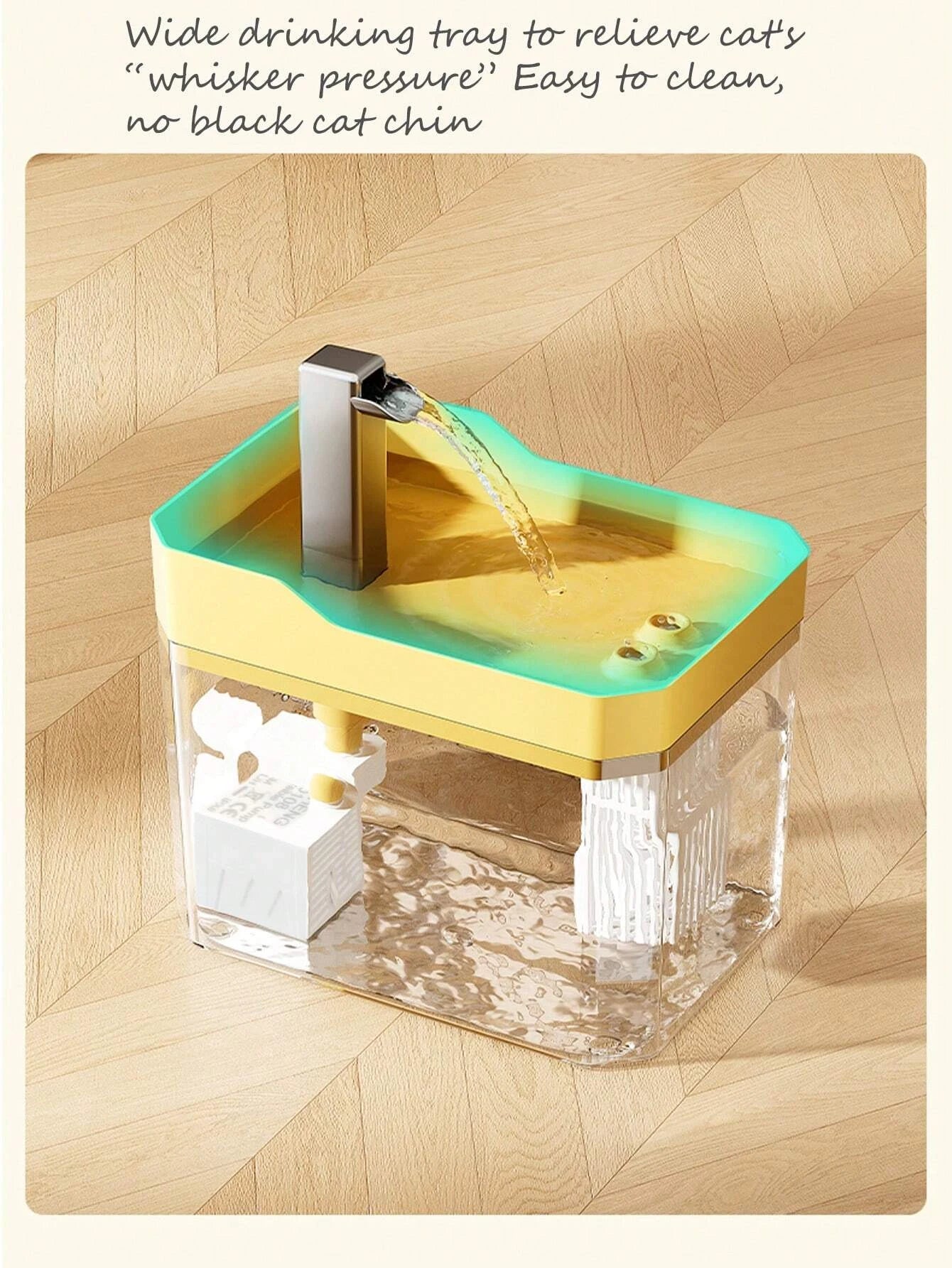 P03 - Cat Water Fountain Auto Filter Transparent Cat Drinker USB