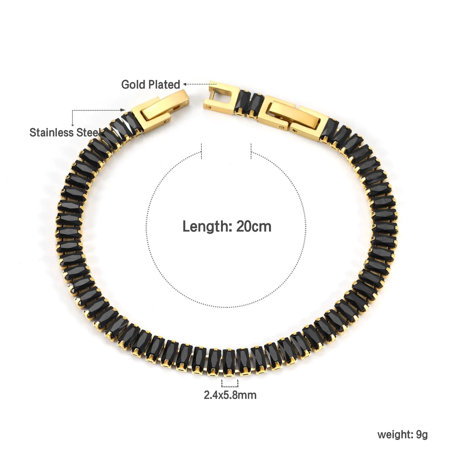 BRAC27 - Braccialetti  in acciaio inossidabile con zirconi