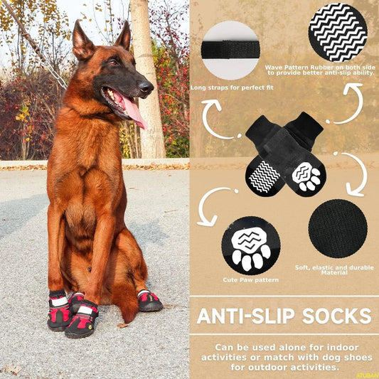 P15 - Dog Shoes,Waterproof Dog Boots Adjustable Reflective Straps