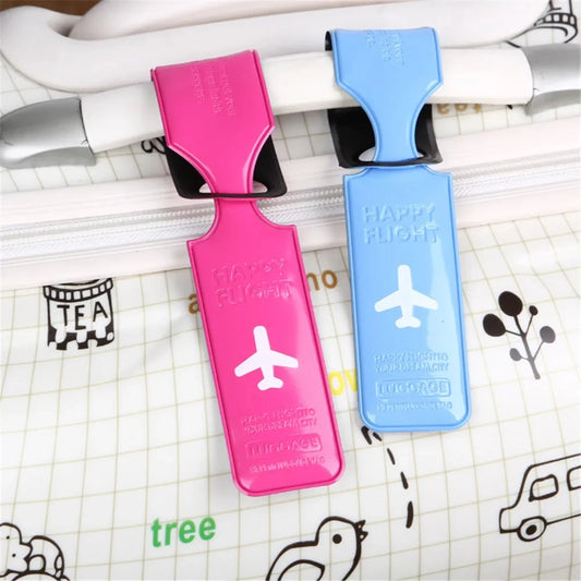 A23 - Leather Luggage Tag Creative Baggage Silica Gel Suitcase