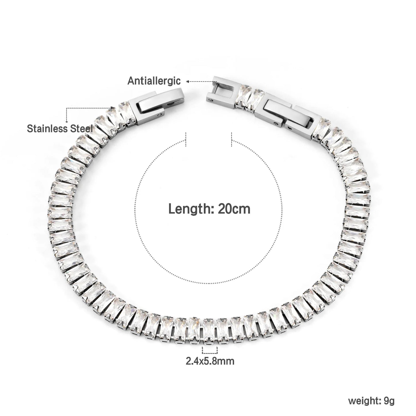 BRAC27 - Braccialetti  in acciaio inossidabile con zirconi