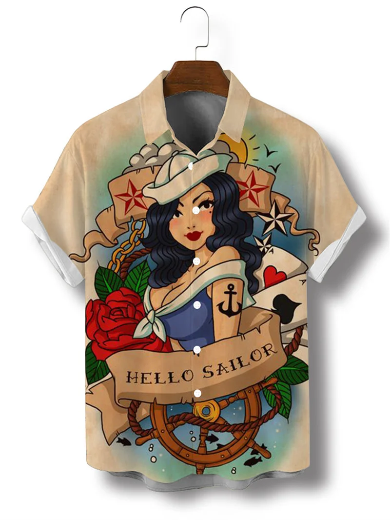 HAWAIA08 - Camicie da spiaggia hawaiane per uomo