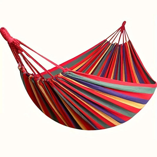 CAMP - Amaca/letto sospeso portatile in cotone a righe arcobaleno (260 x 80 cm)