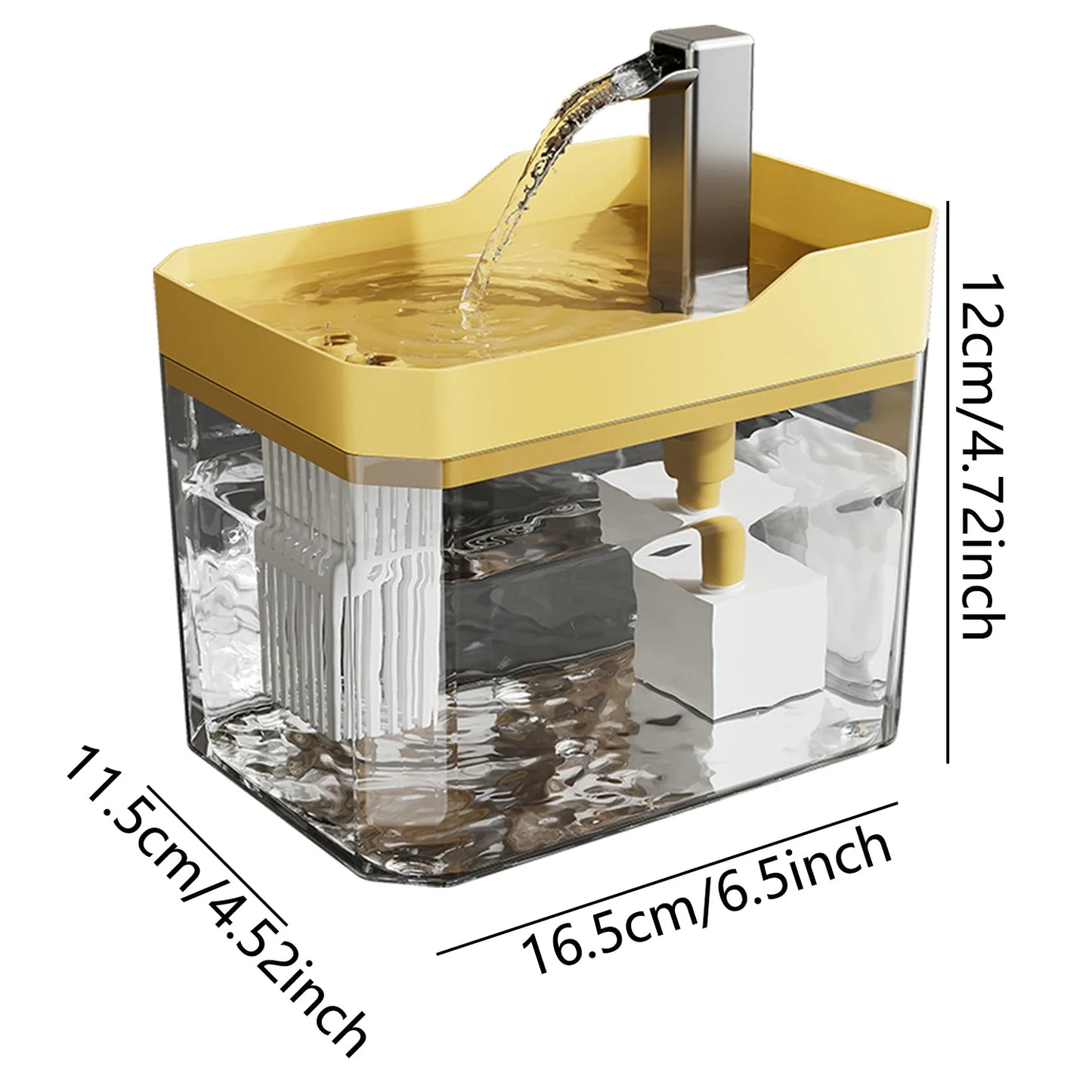 P03 - Cat Water Fountain Auto Filter Transparent Cat Drinker USB