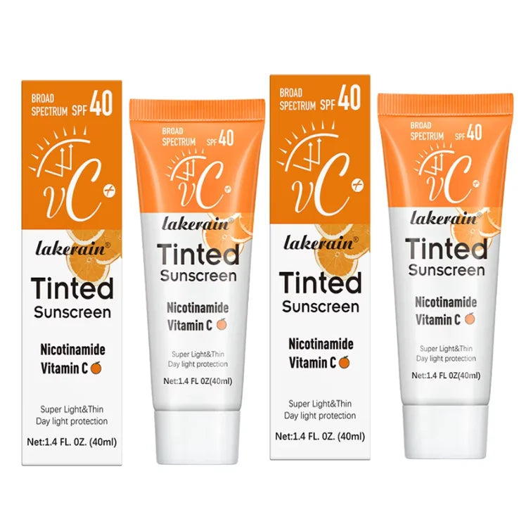 DERM - SPF40 Tinted Sunscreen,Nicotinamide Vitamin C Mineral Sunblock