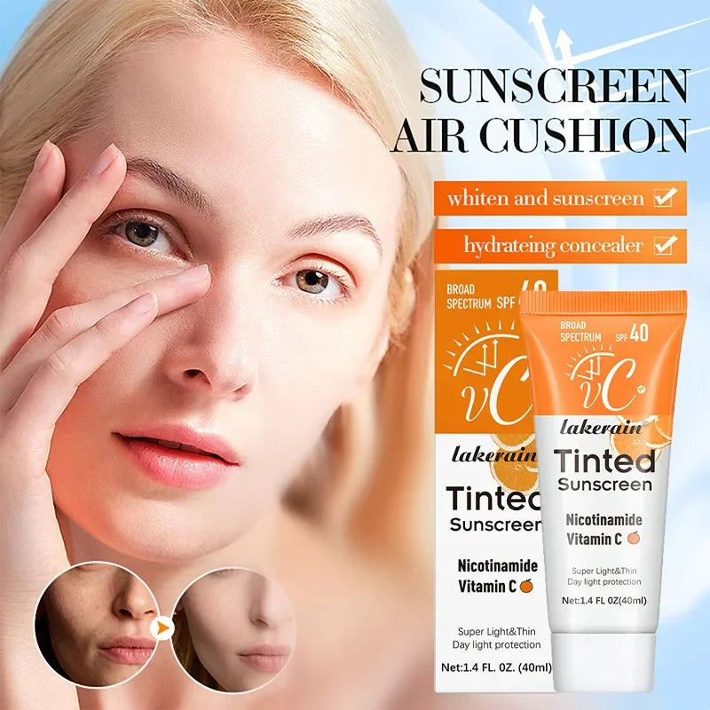 DERM - SPF40 Tinted Sunscreen,Nicotinamide Vitamin C Mineral Sunblock