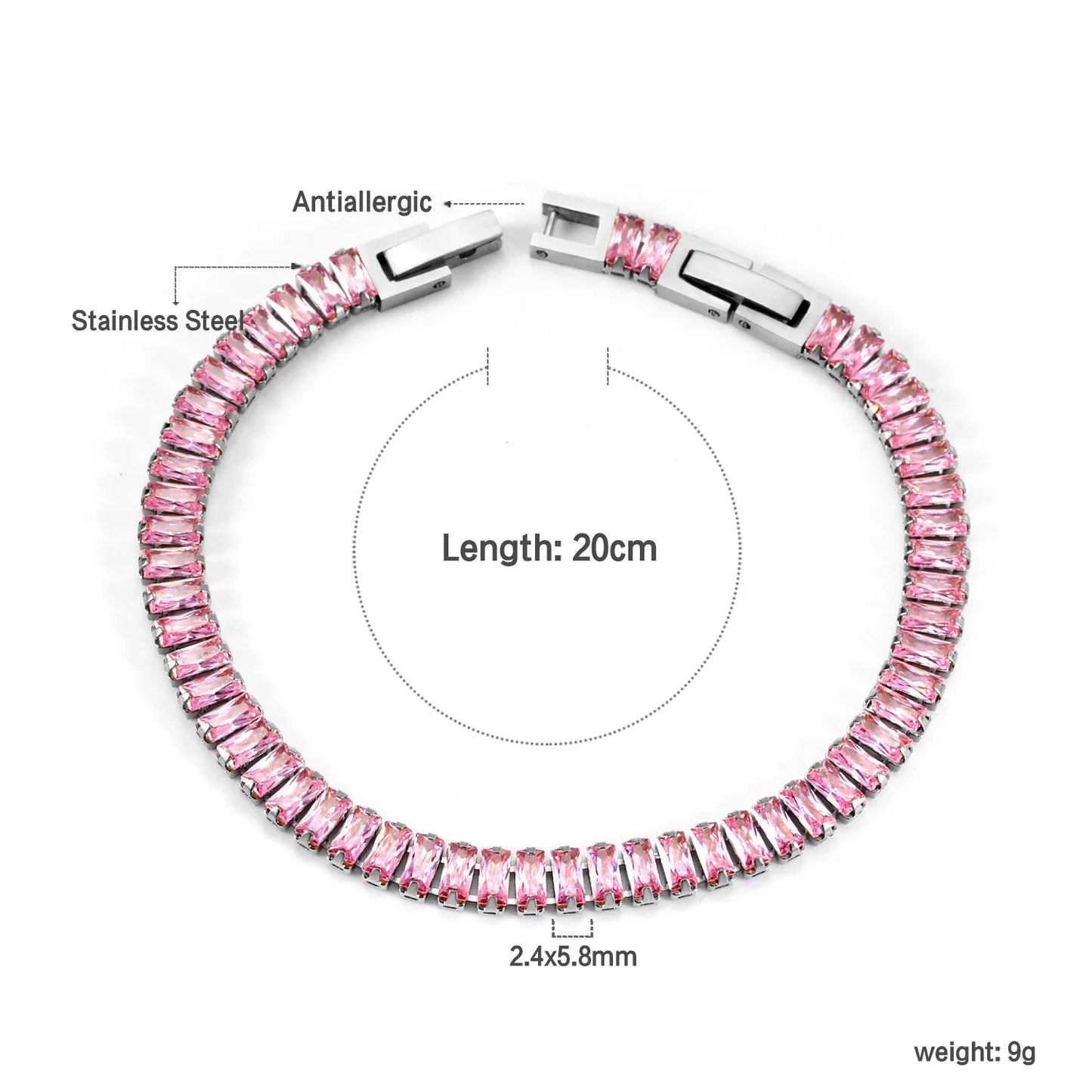 BRAC27 - Braccialetti  in acciaio inossidabile con zirconi