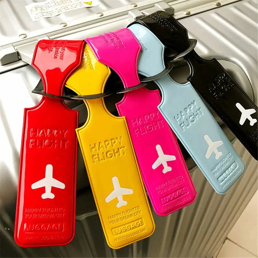 A23 - Leather Luggage Tag Creative Baggage Silica Gel Suitcase