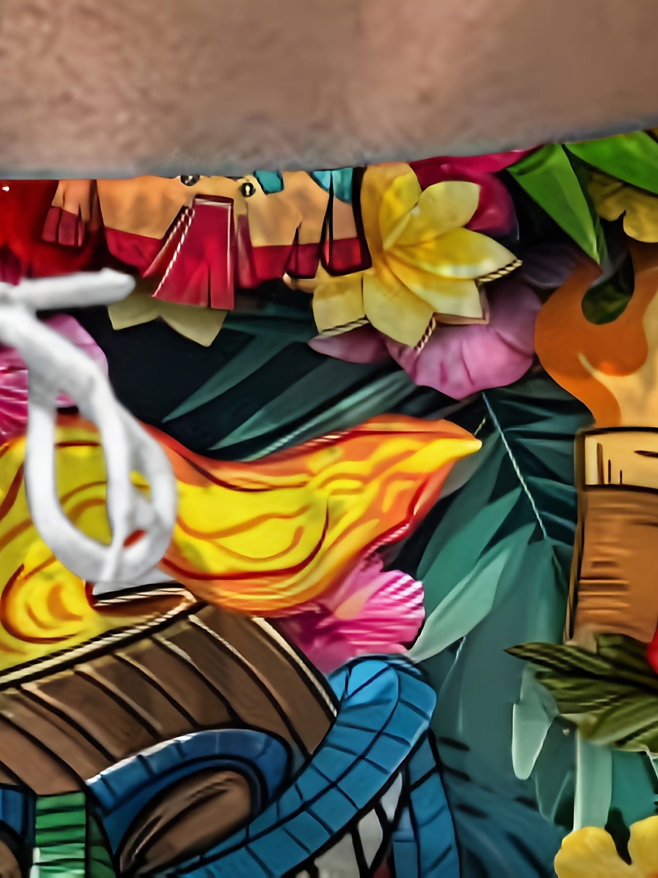 BSMENF06 - Pantaloncini da spiaggia  con stampa Hawaii