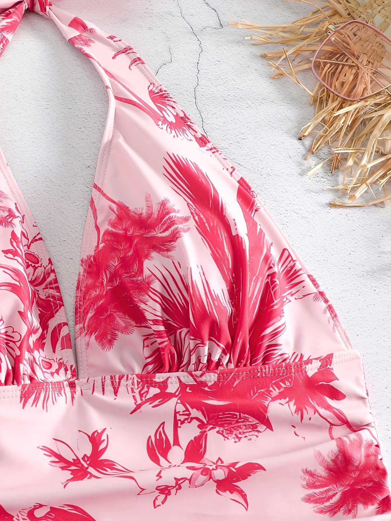 BSGIRL14 - Costume da bagno intero con stampa vegetale