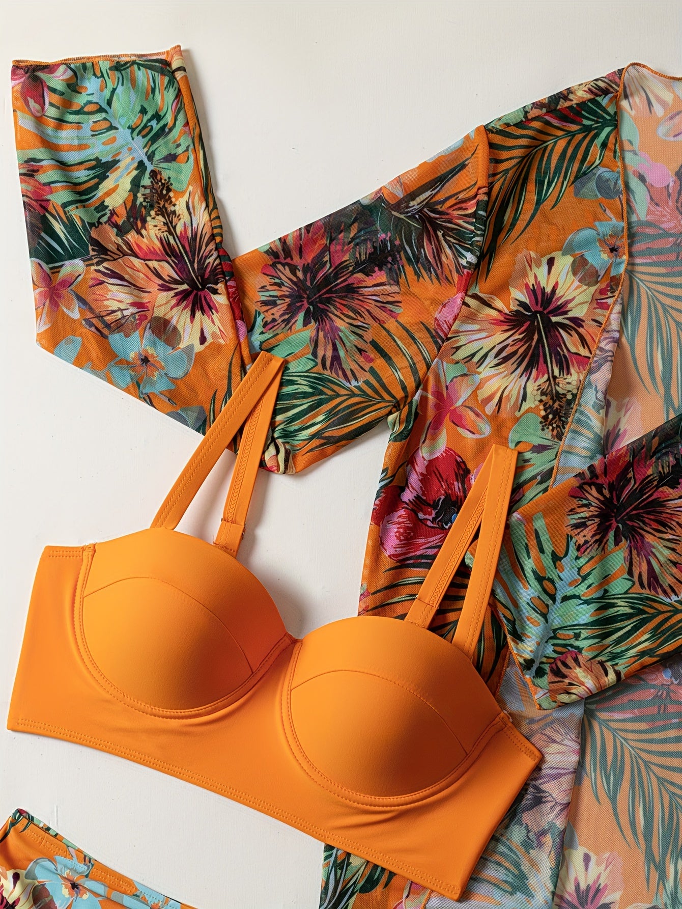 BSGIRL06 - Bikini da donna con stampa tropicale