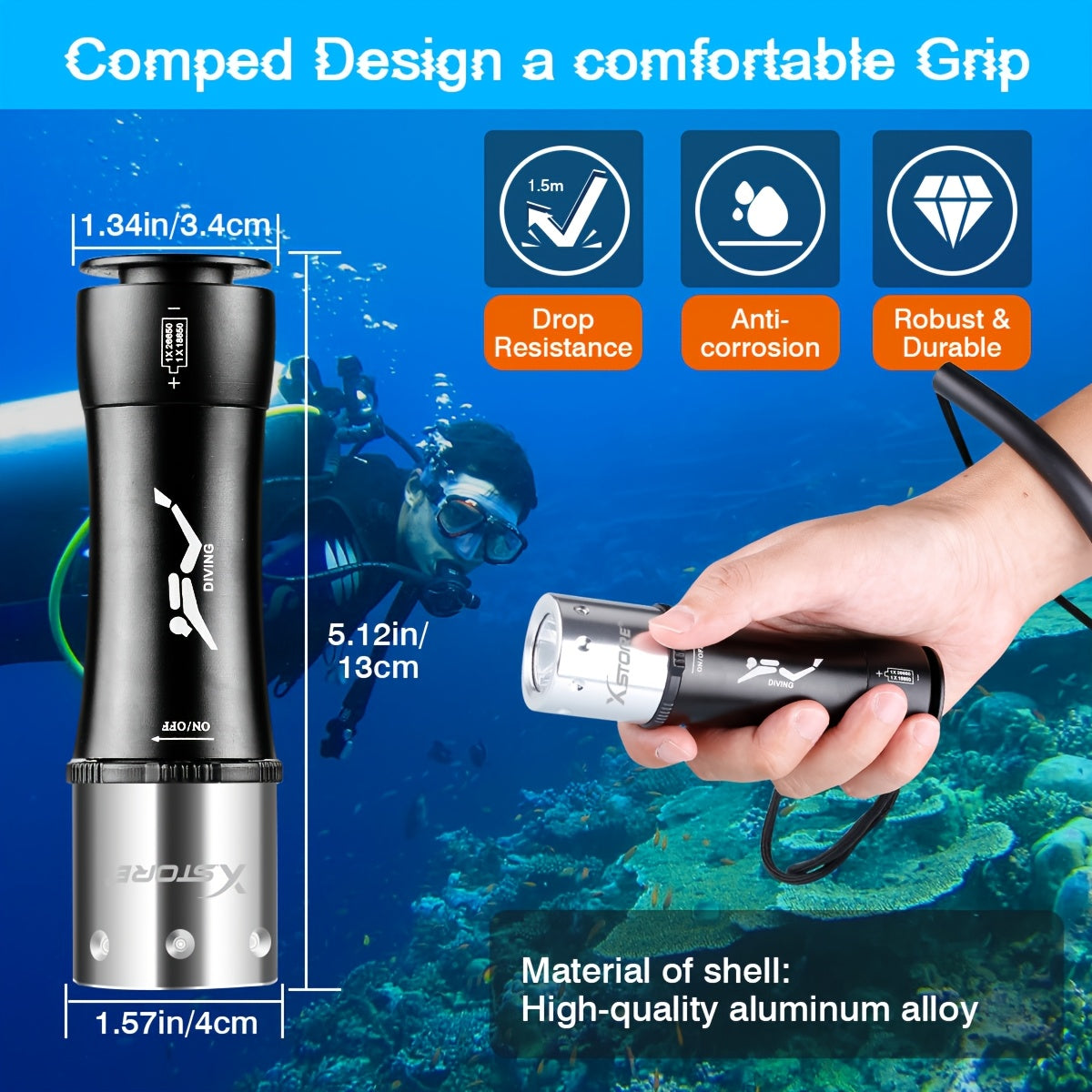 SNOR17 - Torcia subacquea a LED