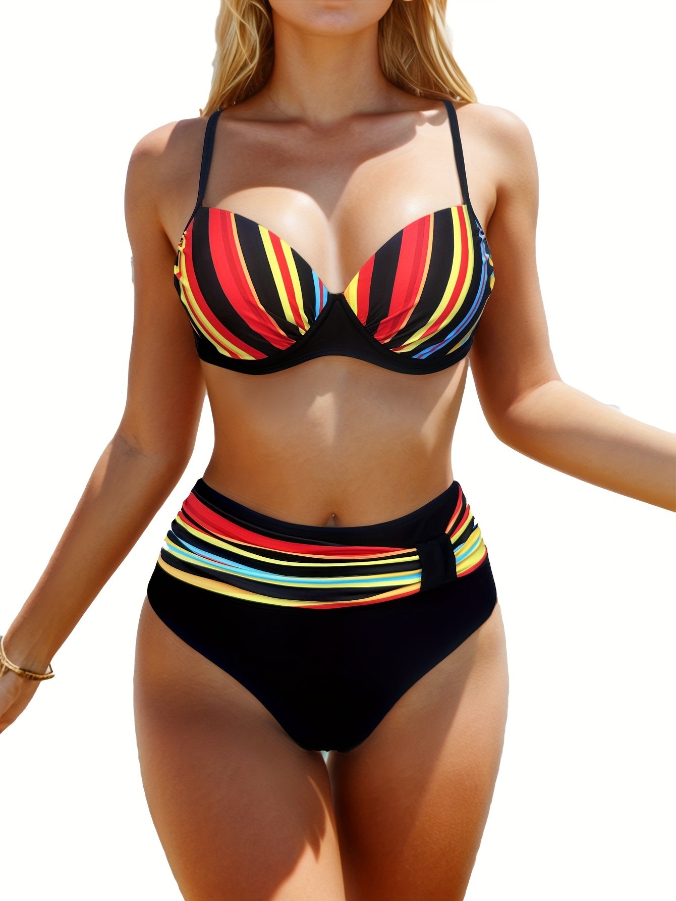 BSGIRL10 - Bikini a righe colorate