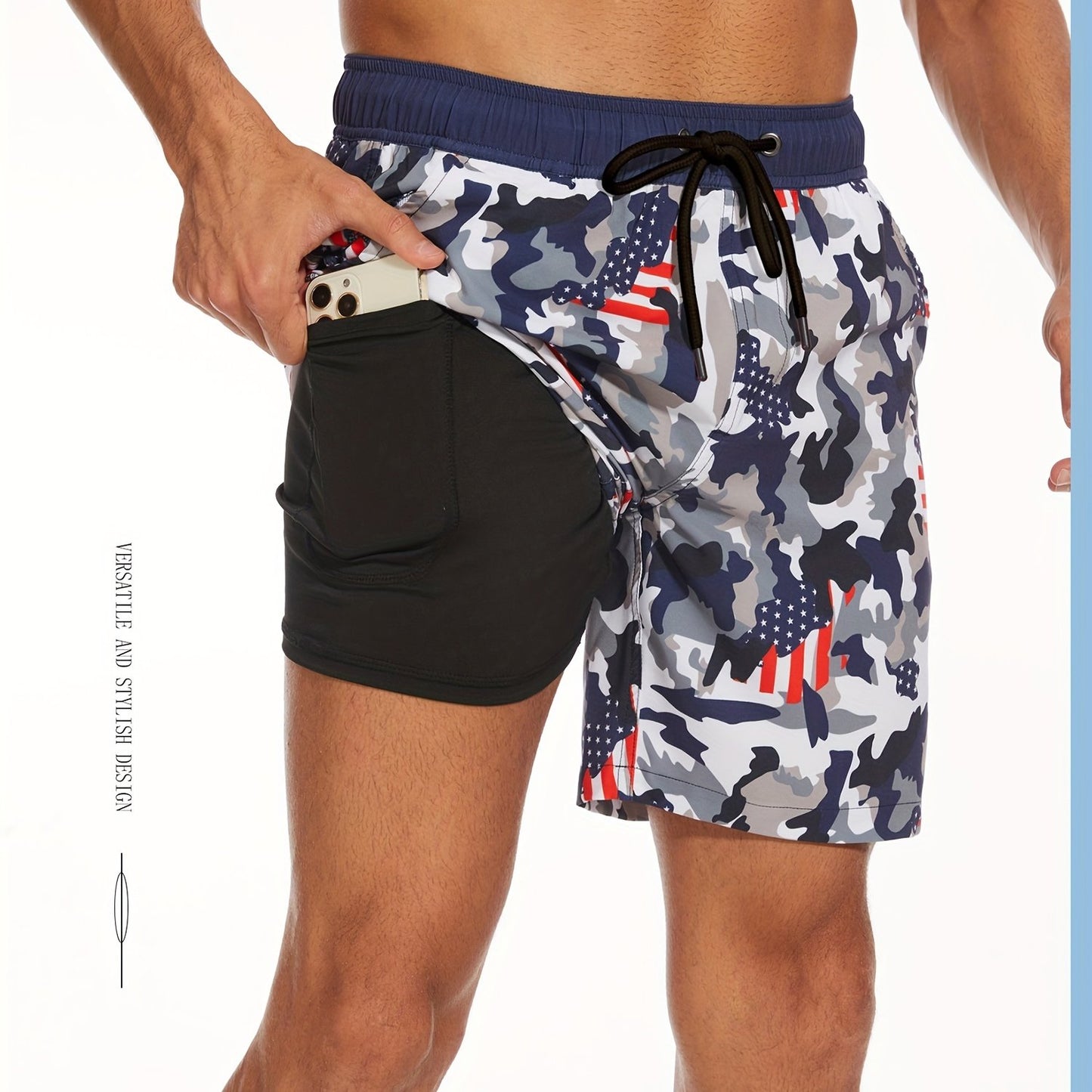 BSMENF19 - Pantaloncini da spiaggia da uomo ad asciugatura rapida