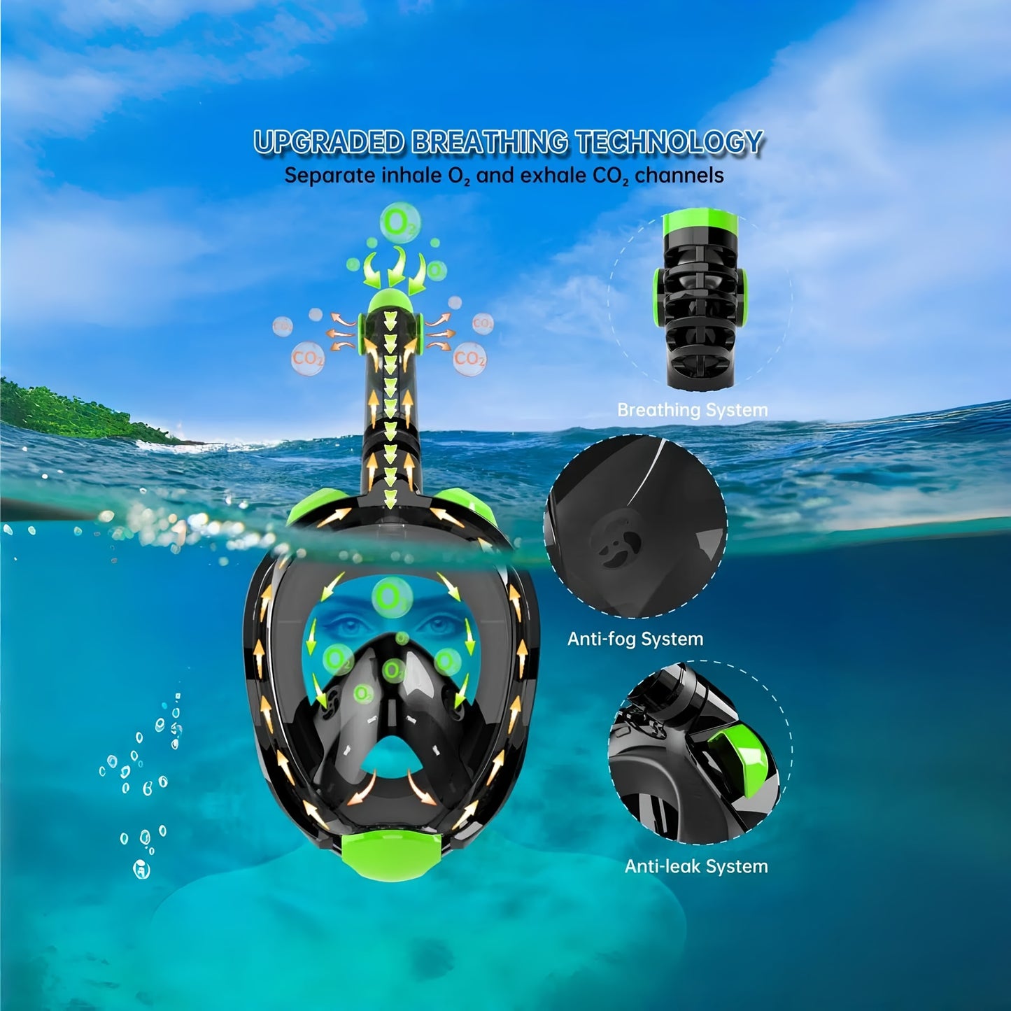 SNOR14 - Maschera da snorkeling integrale Pro