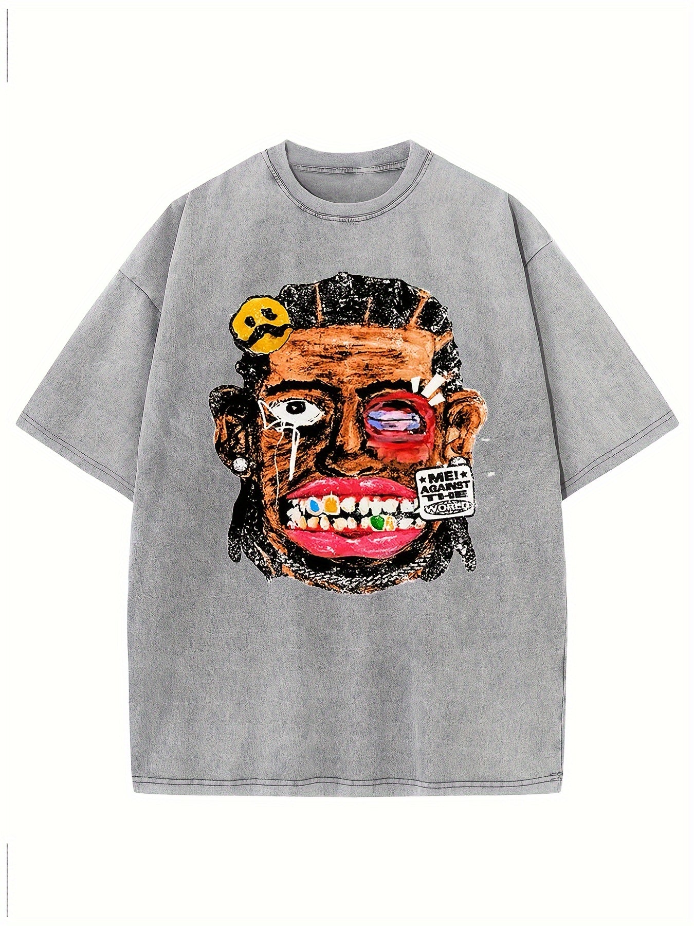 TSHIRT10 - T-shirt da uomo in cotone 100% Harajuku