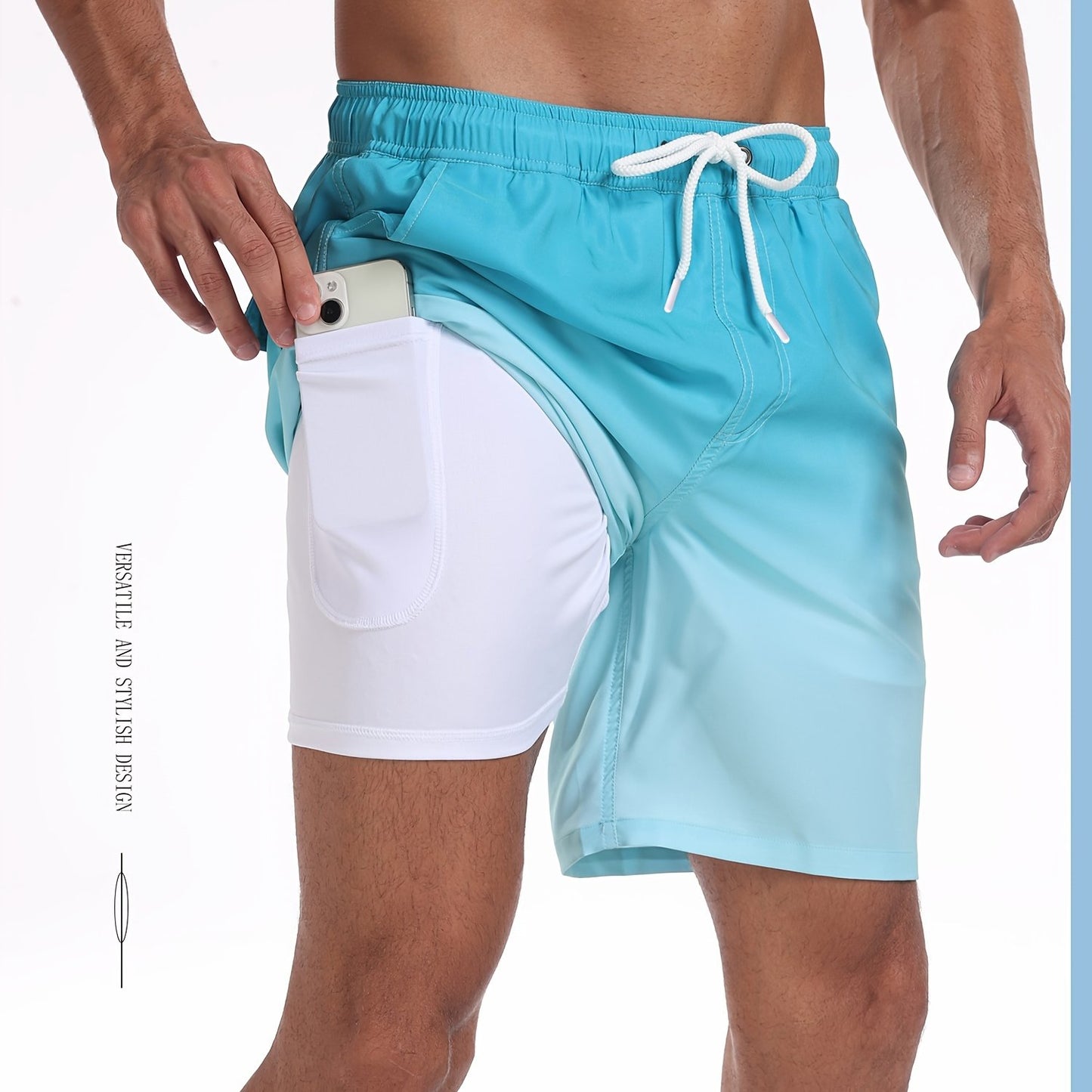 BSMENF19 - Pantaloncini da spiaggia da uomo ad asciugatura rapida