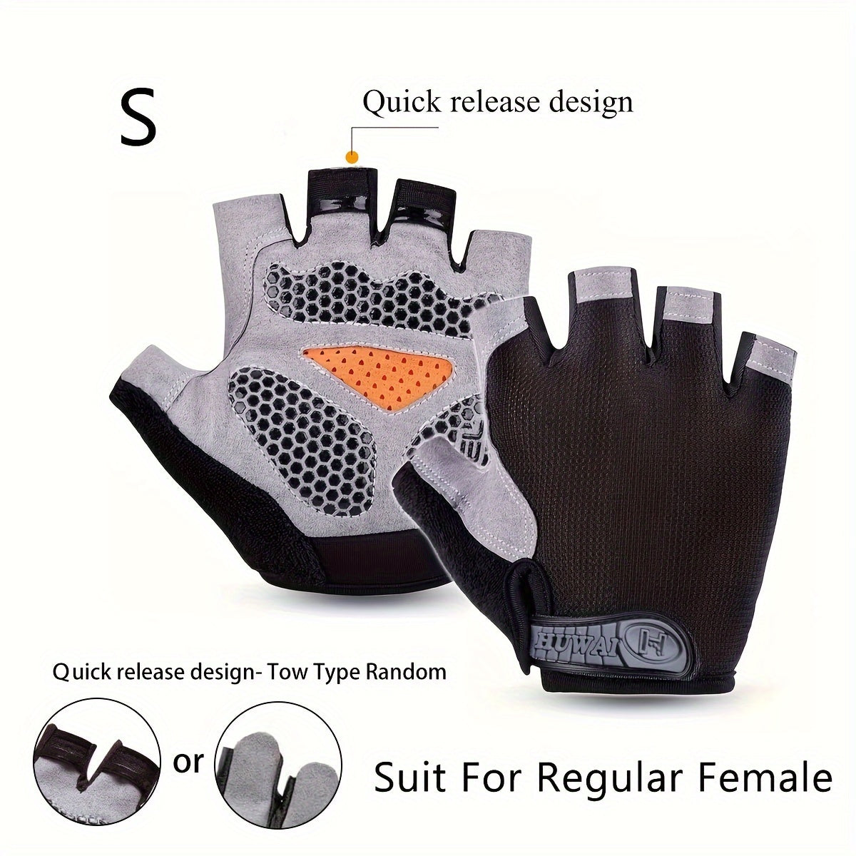 GUA16 - Guanti da ciclismo unisex a mezze dita