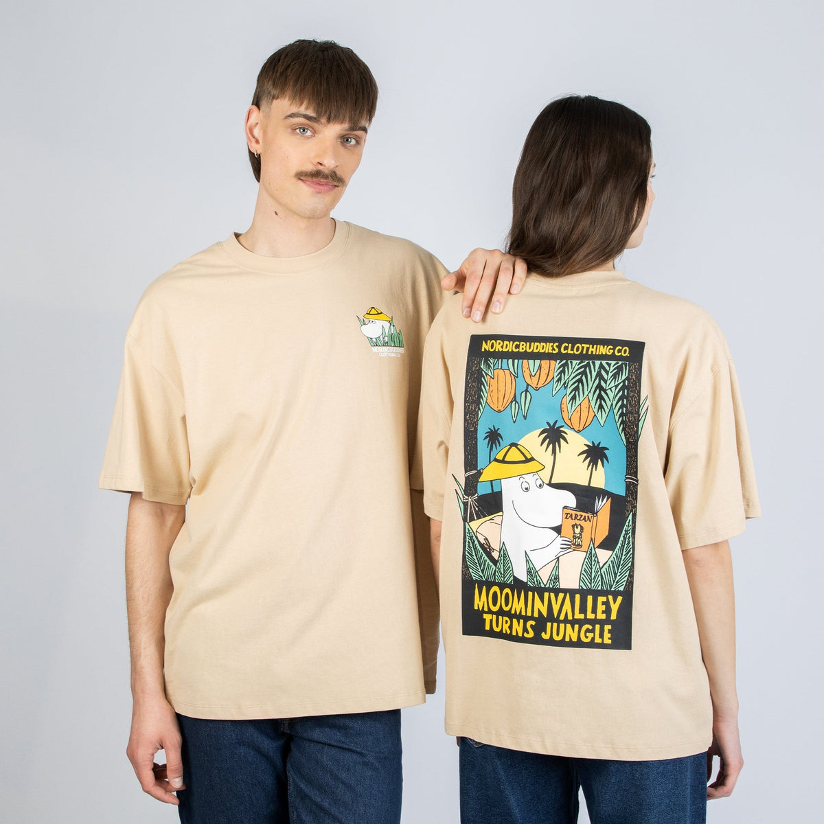 Moomintroll Jungle Heavy Unisex T-shirt - Beige