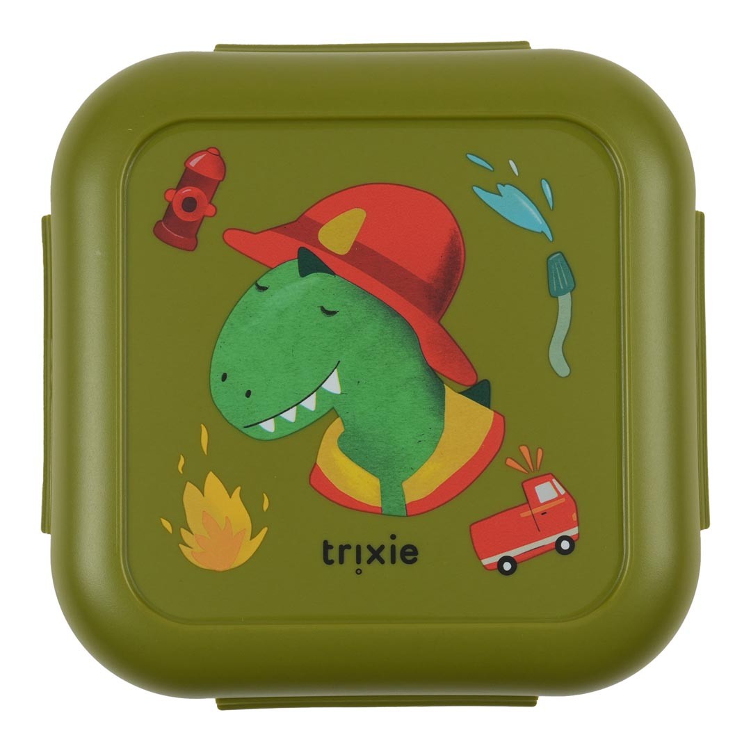 Snack box with clips - Fireman Mr. Dino